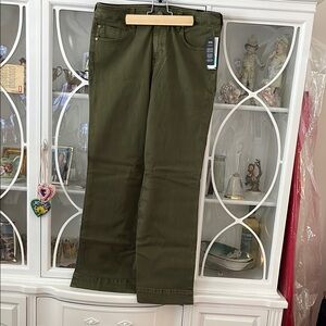 Olive Green Wide-Leg Pants